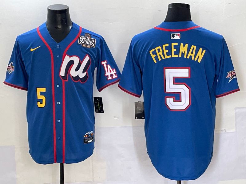 Men 2025 Los Angeles Dodgers #5 Freeman Blue All star Nike MLB Jersey style 6->los angeles dodgers->MLB Jersey